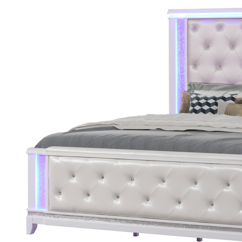 Elmin Upholstered Wingback Bed, Queen 