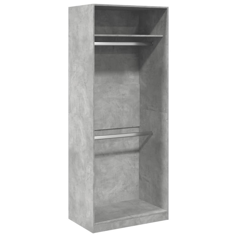 Artressia Manufactured Wood Wardrobe, 80 x 50 x 200 cm, Concrete Grey