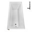 Baignoire en alcôve en acrylique blanc brillant avec drain extérieur 66 po x 32 po Streamline-101699451