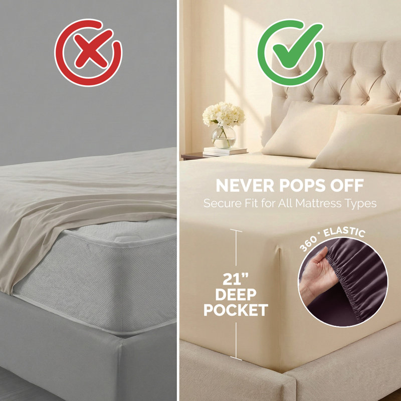 Vilano Springs Extra Deep Pocket Sheet Set, 6-Piece Ultra Soft Microfiber Sheets and Pillow Cases, Wrinkle Resistant, Easy Care