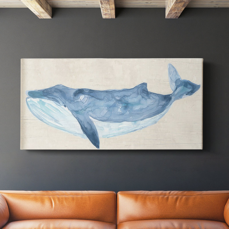 Baleine rustique II - Toile tendue avec châssis - Prêt à accrocher, H 16 po x l 32 po