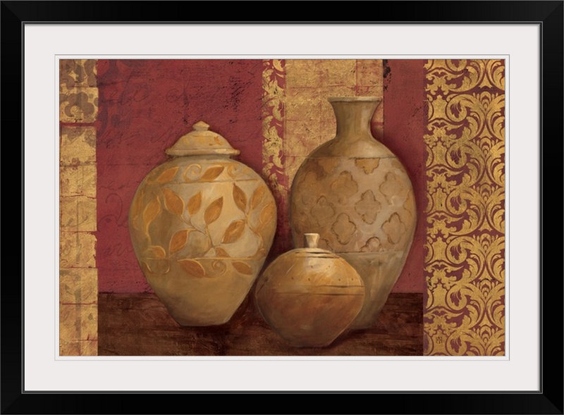 «Aegean Vessels on Spice», reproduction d'art de Yerkes, H 24 po x l 32 po x P 1 po, Cadre noir