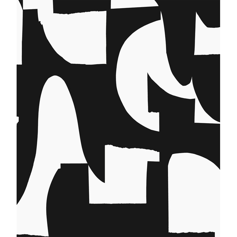 Rouleau de papier peint adhésif à motif géométrique L 18 pi x l 20,9 po Makoto, Noir
