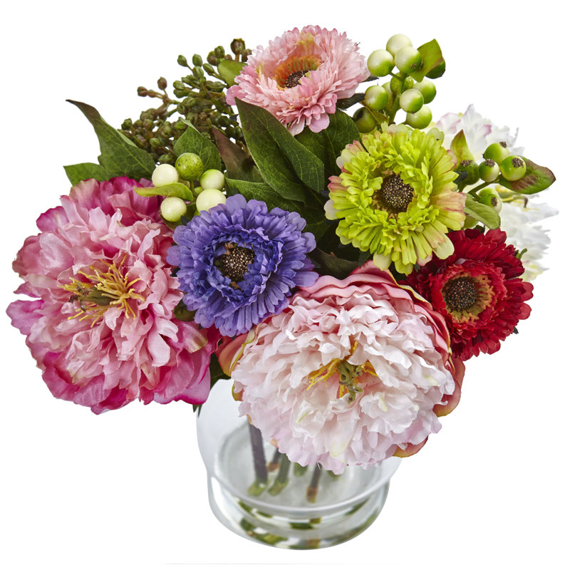 Centre de table pivoines dans un vase