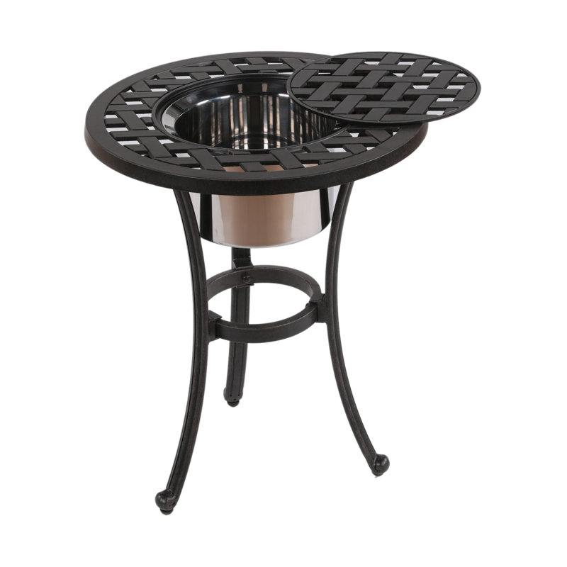 Annecorinne 2 - Person Patio Dining Set with Round Table , Cushions Included, Brown