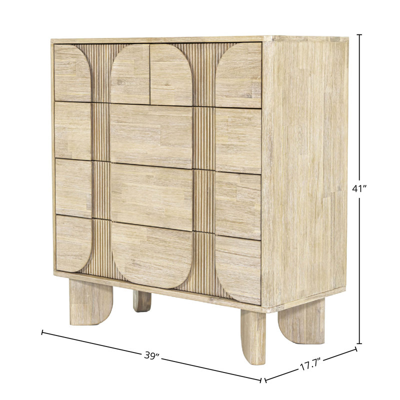 Hina 5-Drawer Acacia Chest