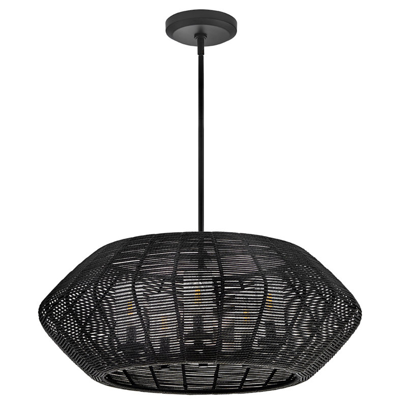 Lustre d'extérieur 5 lumières Luca, Noir, noir, noir, noir