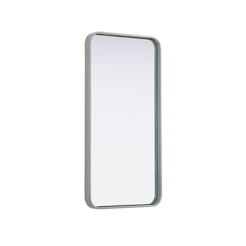 Erath Contour Metal Mirror, Silver, 36" x 18"