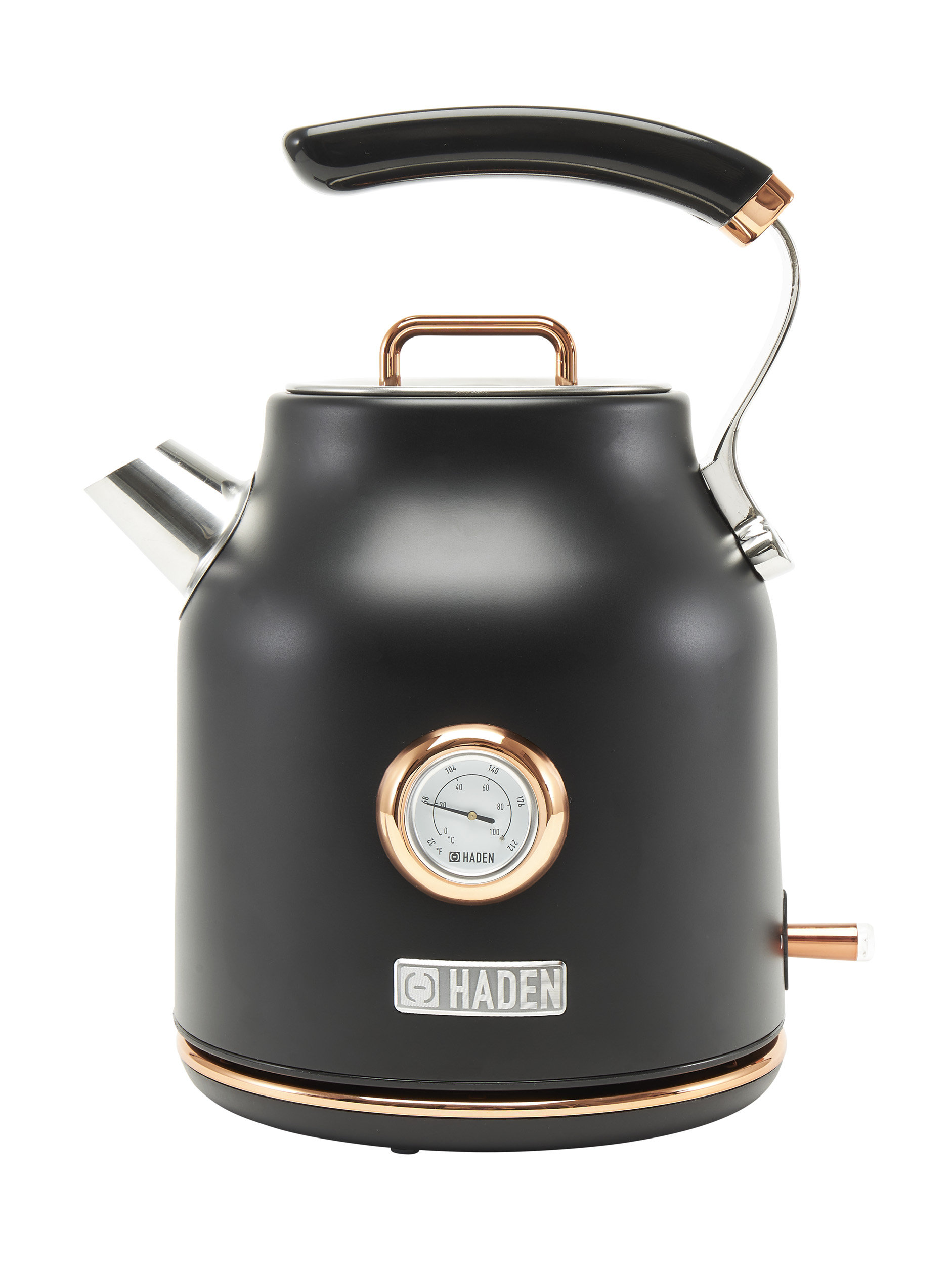 Haden Dorset 1.7 Liter (7-Cup) Stainless Steel Electric Kettle ,Black/Copper