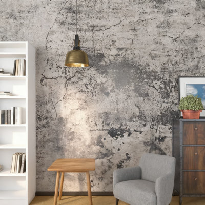 Rouleau de papier peint auto-adhésif en béton - Papier de contact en vinyle mat auto-adhésif pour murs, comptoirs et meubles - Durable, imperméable et facile à nettoyer