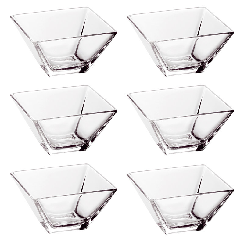 Ensemble de bols décoratifs carrés en verre 6 pièces bilyue