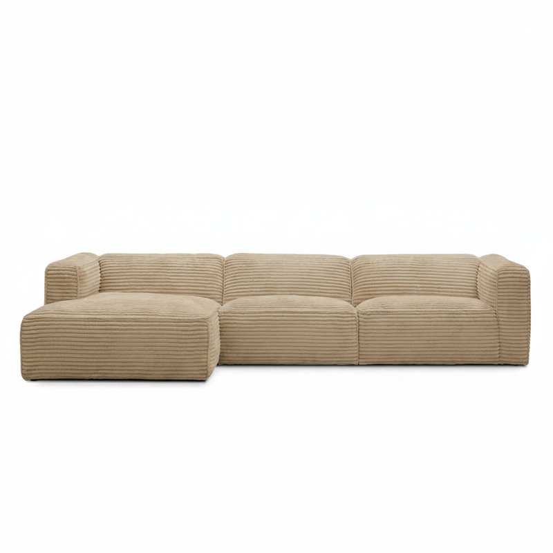 Suzue Corner Sofa, Taupe, Left Hand Facing