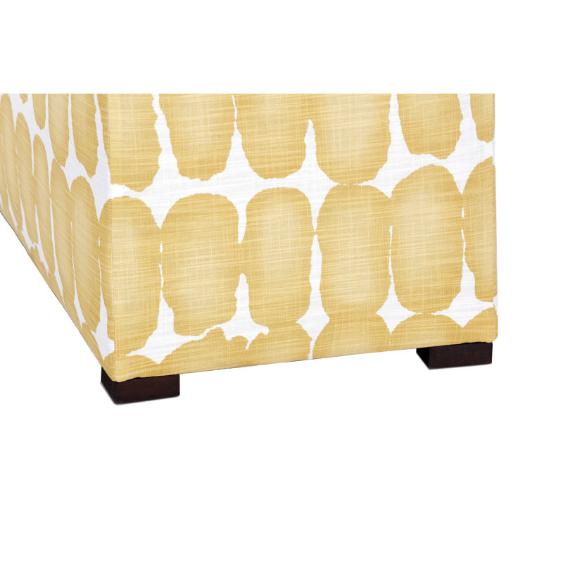 Birney Upholstered Storage Bench, Yellow/White