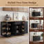 Buffet de 54 po pour îlot de cuisine moderne, armoire de rangement avec tablettes réglables et support coulissant à 3 niveaux, multifonctionnel-769878338