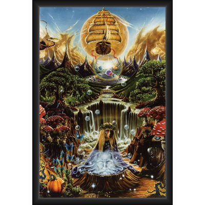 «ACHETER DE L'ART POUR MOINS» sous licence officielle Labrynth Falls - affiche d'art encadrée - 24 x 36 po - cadre en bois d'ingénierie robuste avec verre plexi - prêt à être accroché