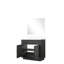Meuble-lavabo simple en chêne noir - 36 po L, 22 P, comptoir en quartz, 34 miroirs, fermeture en douceur, l 36 po x P 22 po, bois massif-915230266