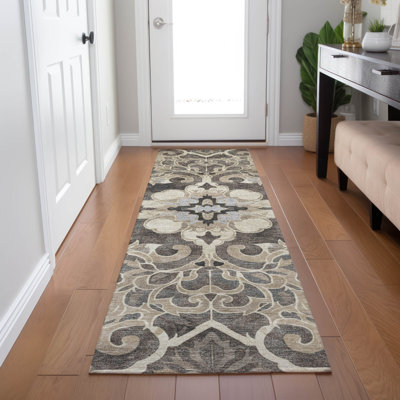 Tapis chocolat intérieur / extérieur lavable à la machine Xhevrie