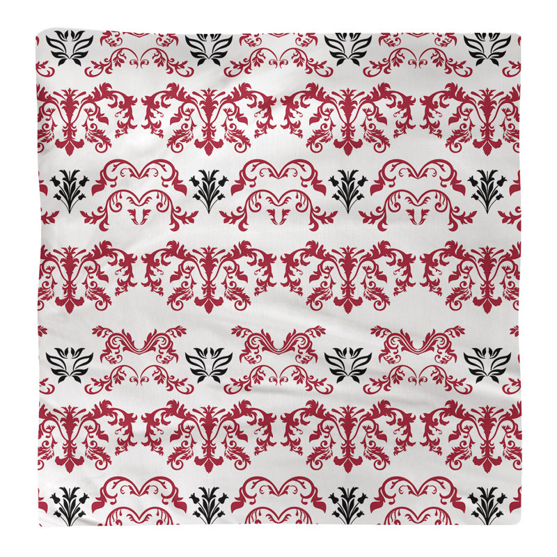 Serviette de football Atlanta, Rouge / blanc / noir, polyester, l 22 po x L 22 po