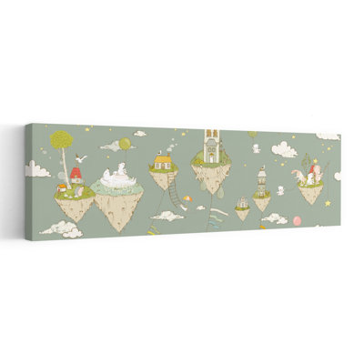 Floating Island Dream World Abstract Contemporary Nature Architecture, art mural