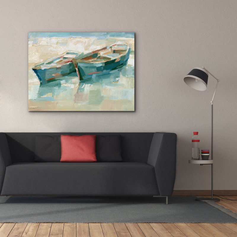  «Mosaic Beached Boats 1» par Ethan Harper, art mural sur toile, 54 po x 40 po