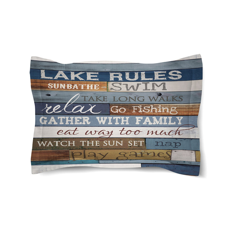 Lake Rules Cotton Pillow Sham