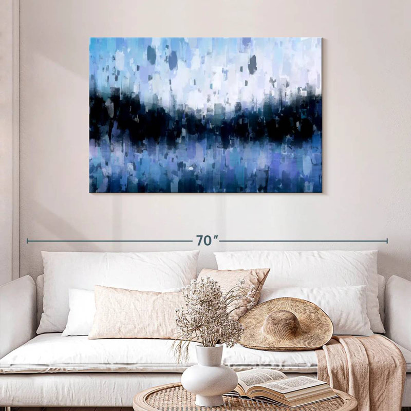 Avery Abstract Navy Blue, 30'' H X 45'' W