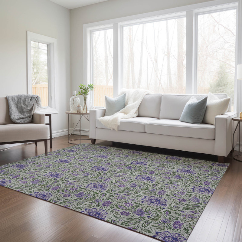 Floral Indoor / Outdoor Rug, Rectangle 9' x 12'