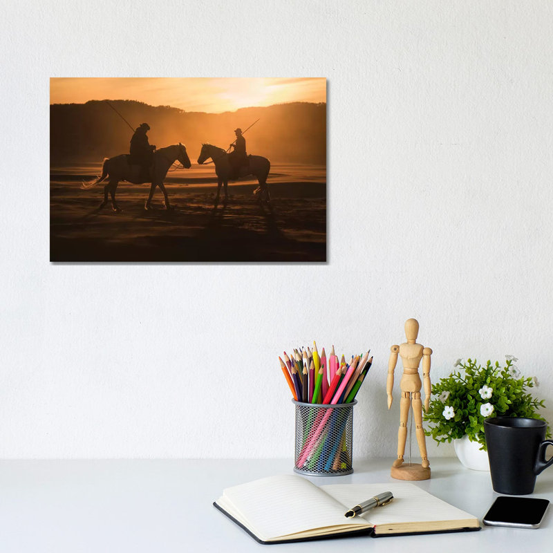 White Angels Of Camargue XLIII by Daniel Kordan - Wrapped Canvas Print, 20.32 cm H x 30.48 cm W