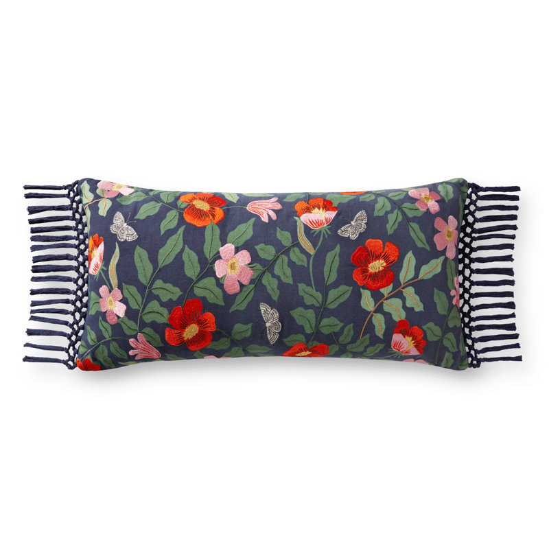 Rifle Paper Co. x Loloi PRP0017 Primrose 12" x 27" Pillow, Navy, Down