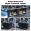 InstaHibit EZ GO Table de bar portative en aluminium Shimmer Decor avec sac de transport Jupe noire pour mariage