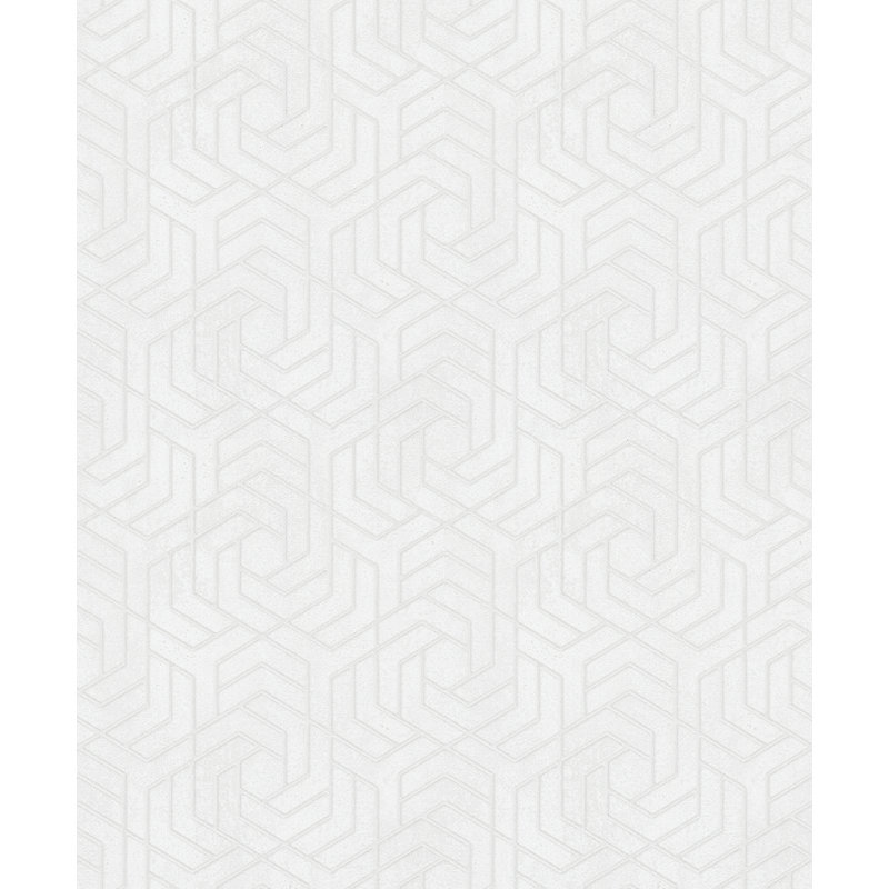 Concord Wallcoverings Geometric Textured Wallpaper Featuring Overlapping Shapes, Grey Silver Copper Pink, 21In X 33Ft(56Sqft); 32609