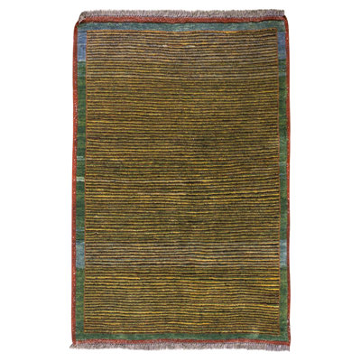 Hand Knotted Wool Area Rug in Multi