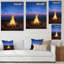 Feu de camp sur un coucher de soleil - art nautique et côtier sur toile-814992073-814992082