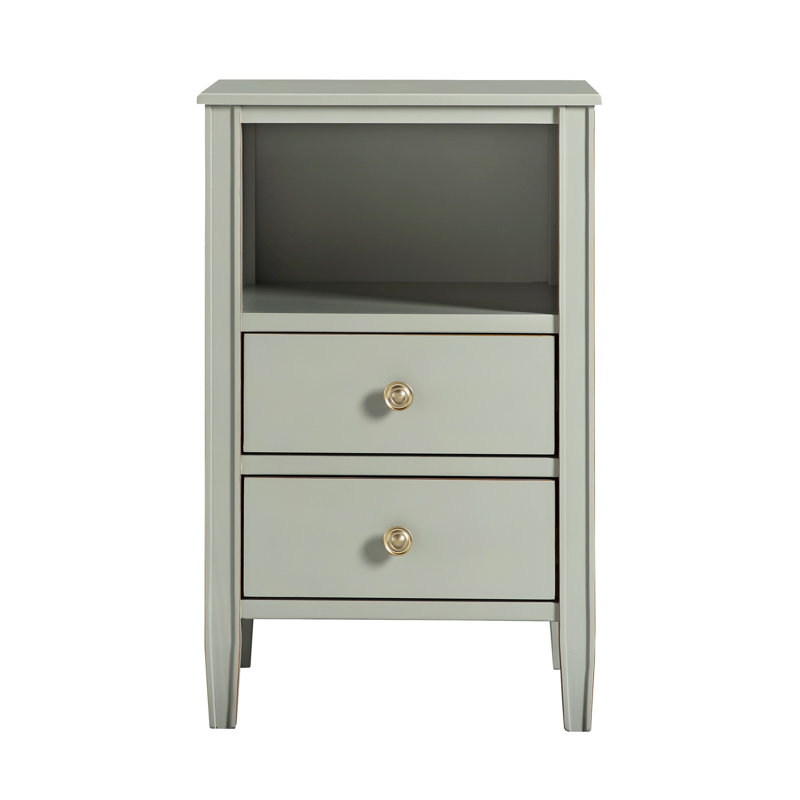Winston 2-Drawer Storage Nightstand, Antique Gray