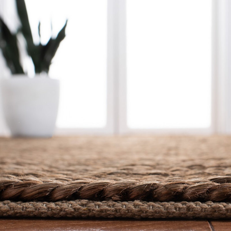 Ralph Lauren Ponderosa Jute, Cotton Solid Color Rug, Rectangle 9' x 12', Flint