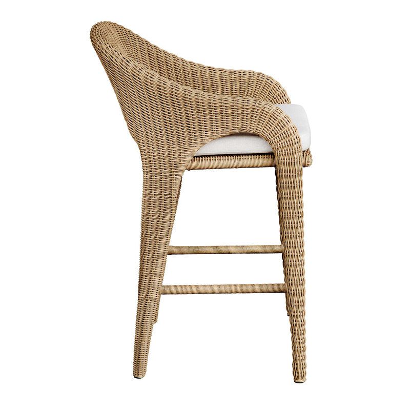 Uttermost Kavali Outdoor Wicker Counter Stool, 27.75"