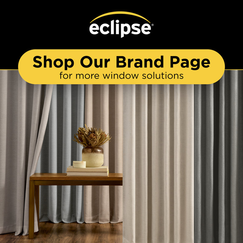 Eclipse Eames Absolute Zero Blackout Curtain, 50 Inch x 84 Inch, Thermal Curtain, Insulated, Blackout Curtain for Bedroom or Living Room Curtain, 1 Panel, Gray