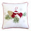 Coussin de Noël avec broderie pomme de pin et ornement - 20 x 20 avec insert-124862045