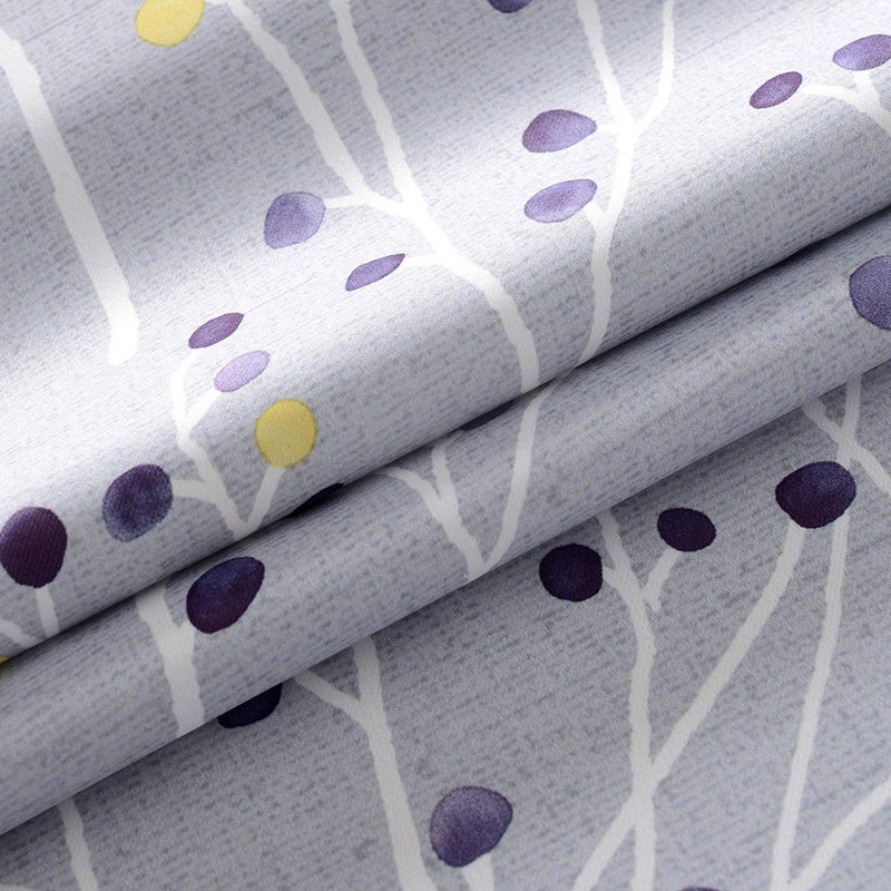 Gray Polyester Room-Darkening Grommet Curtain Panels, 108" Length