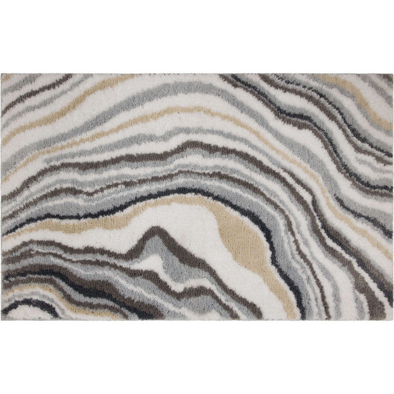 Tapis pour salle de bain Alyxandrea, Colombe, L 24 po x L 60 po