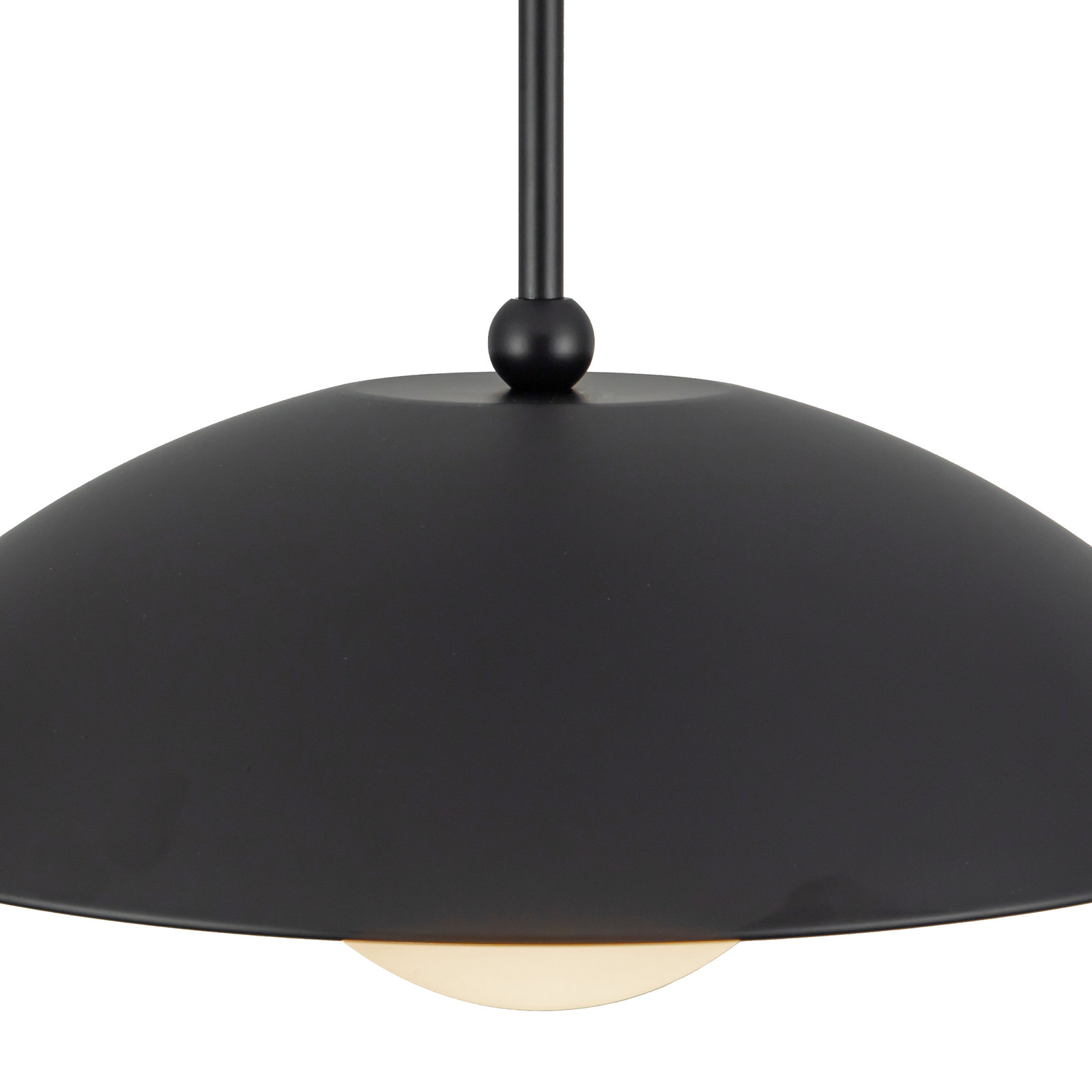 Mire 17-in Pendant with Opal Glass, Black/Opal Glass