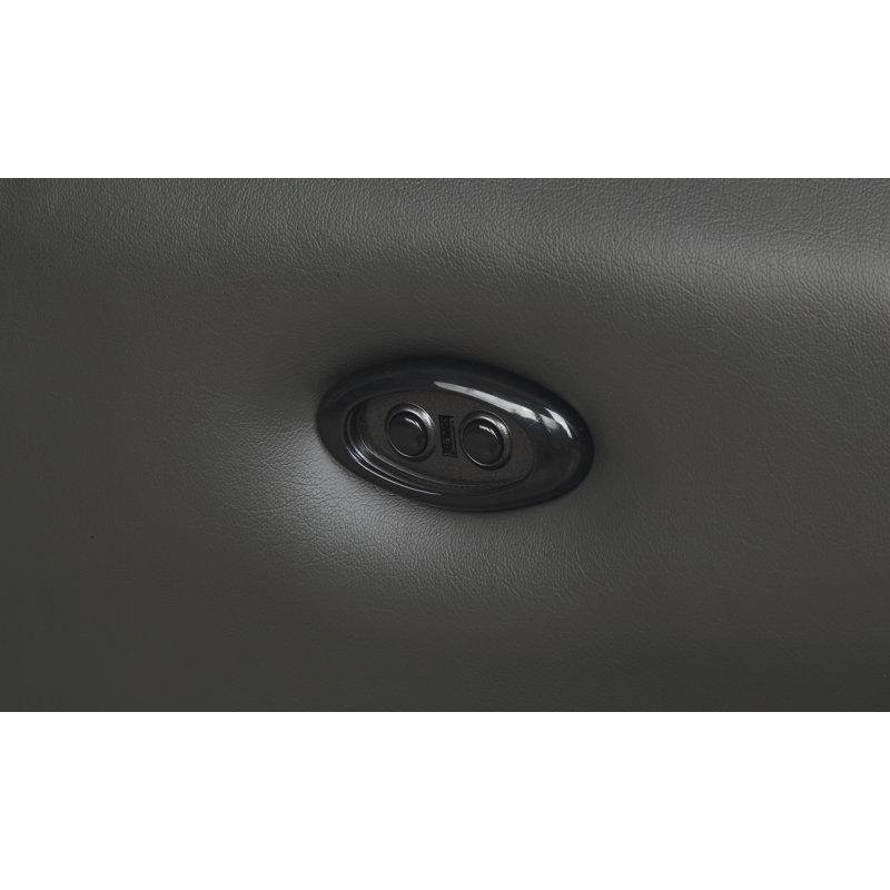 Faulks 61" Leather Match Pillow Top Arm Reclining Loveseat, Power