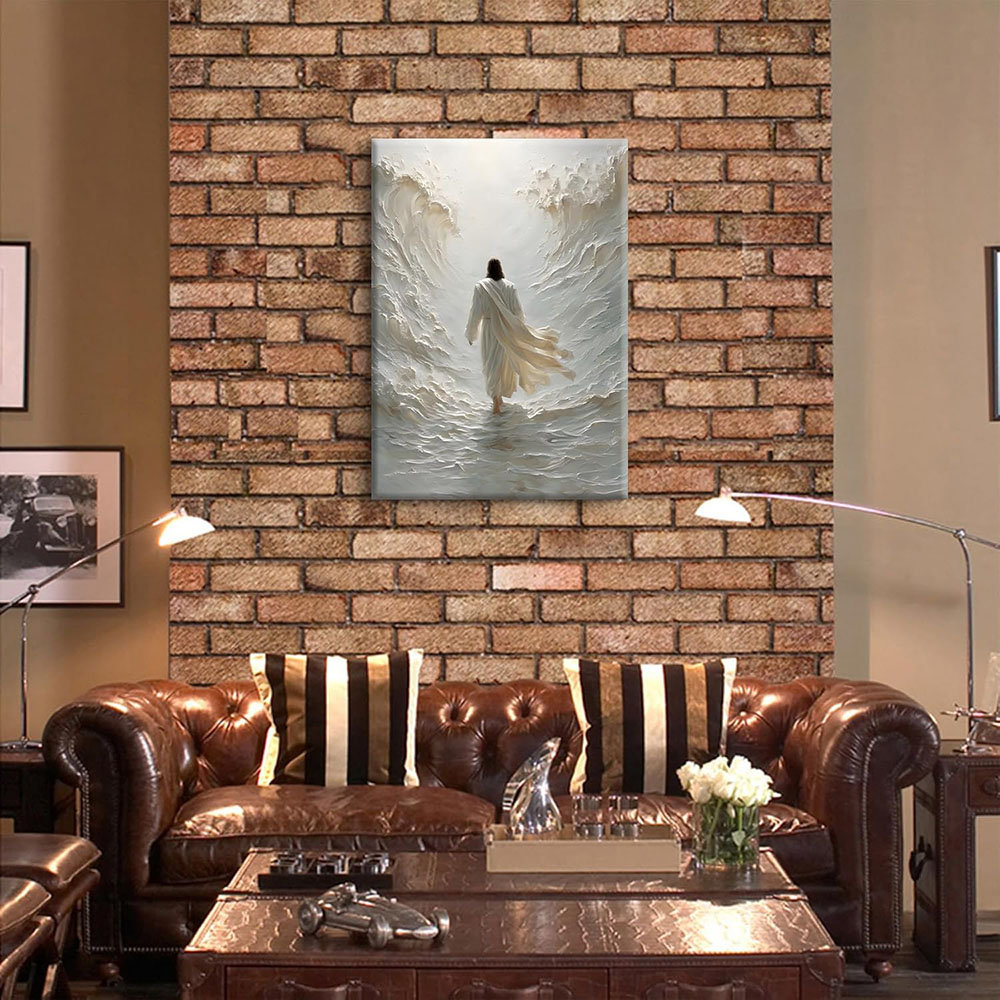 Marlow Home Co. Jesus Walking On Water Canvas Wall Art Abstract Jesus ...