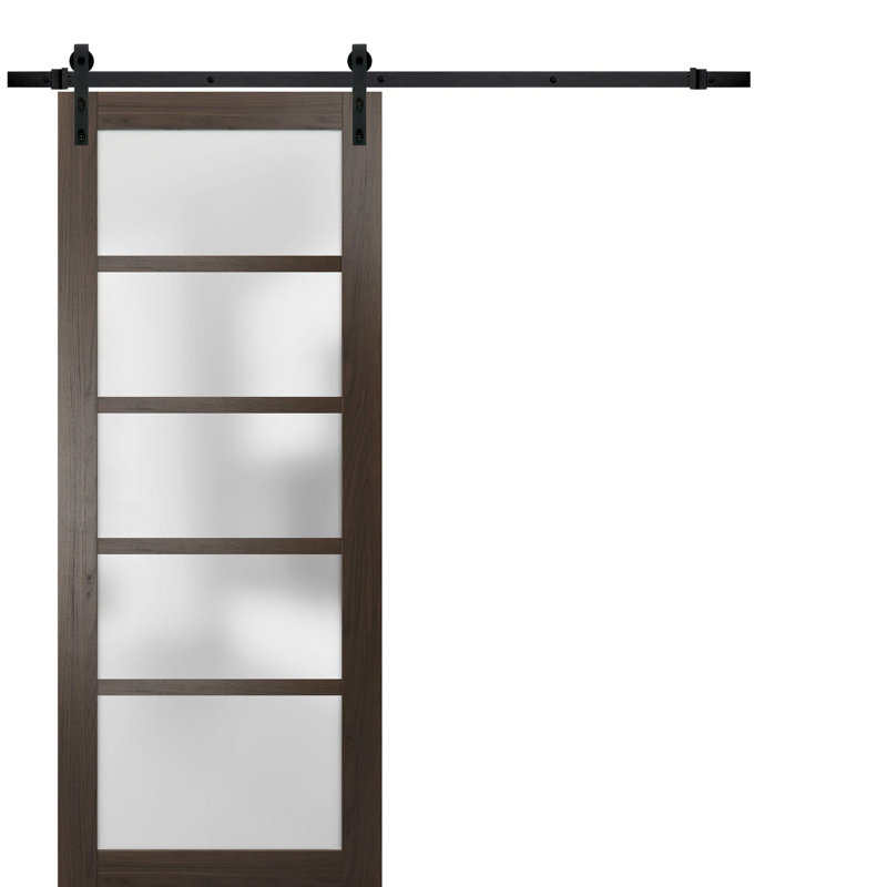 Porte de grange en bois givré Quadro, 30 po x 84 po