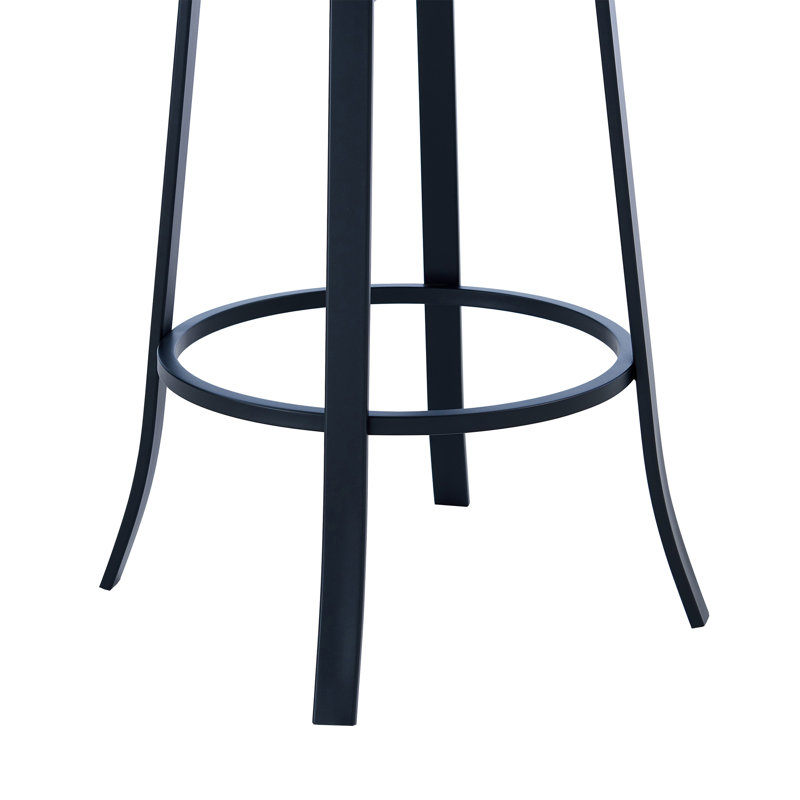 Tabouret de bar Forseti, Noir mat, Tabouret de comptoir (assise de 26 po de hauteur)