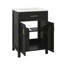 Meuble-lavabo 24 po avec lavabo, petite armoire avec 2 portes à fermeture en douceur, meuble-lavabo simple avec rangement