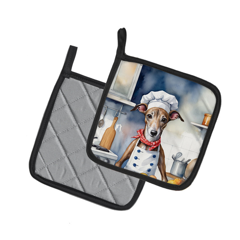Caroline's Treasures The Dog Chef Polyester Potholder Set
