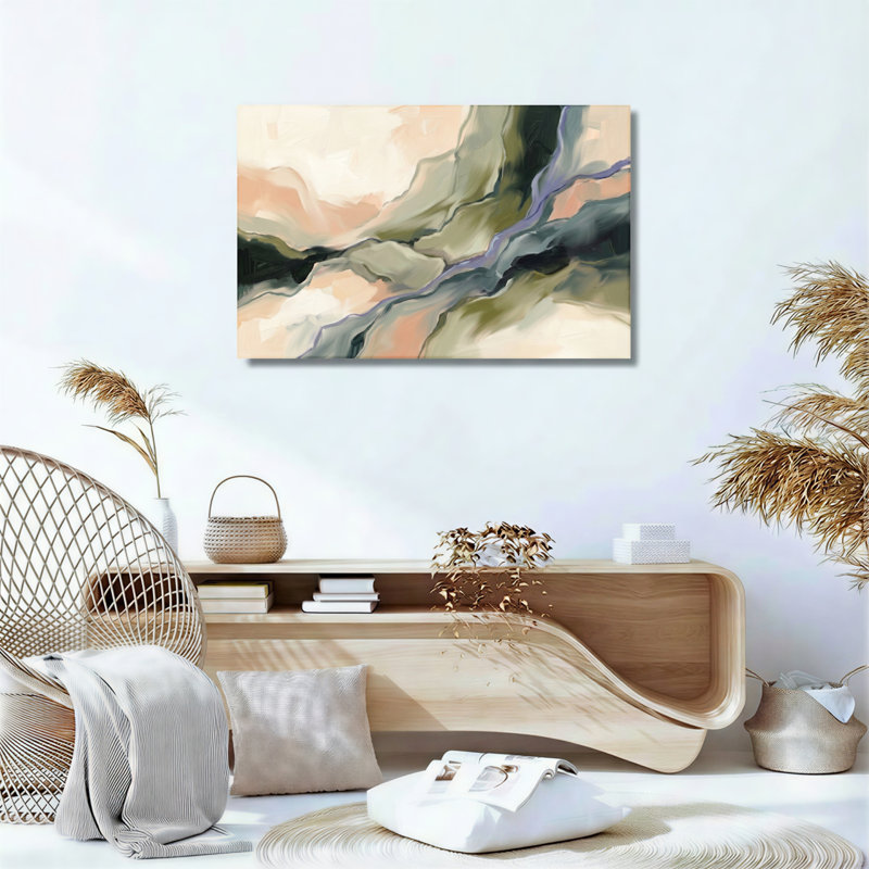 Ensemble de 1 tableau abstrait sur toile représentant un paysage, 24"H x 36"W, Wrapped Canvas