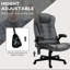 Fauteuil de bureau gris foncé avec massage et vibration 6 points - inclinable, rembourré, réglable en massage vibrant, chauffant, assise