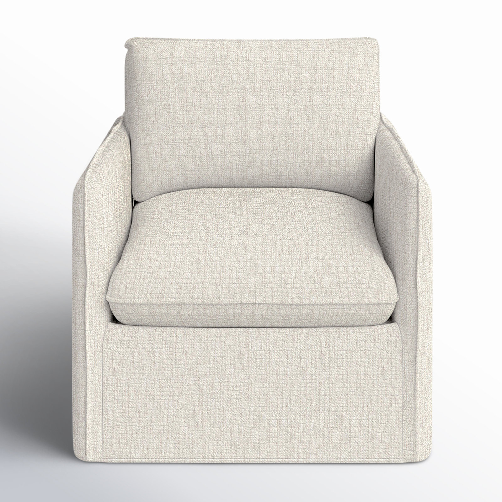 Bellatrix Cotton Slipcovered Armchair, Nomad Snow Crypton® Chenille